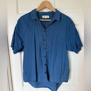 Madewell short sleeve denim shirt size Medium M